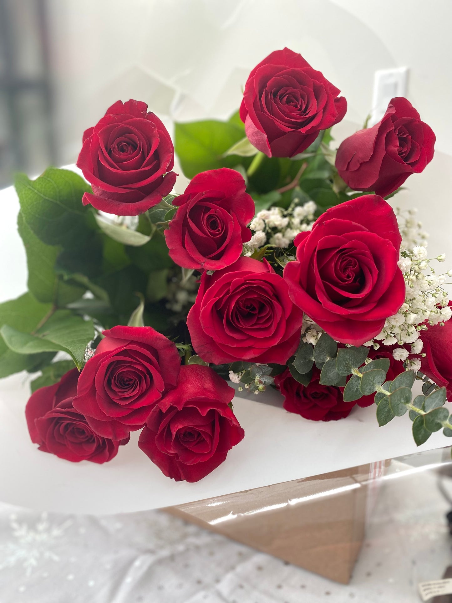 Bouquet of Ecuador Red Roses- 50 cm length