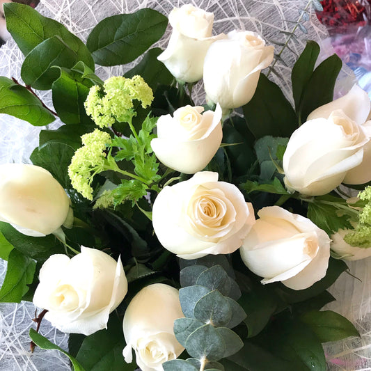 Be Mine Rose Bouquet - White